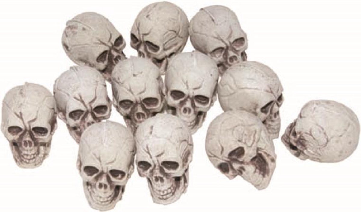 Halloween Tafeldeco 12 stuks Doodskopjes